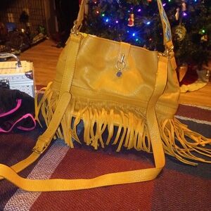 Yellow Fringe Shoulder Bag